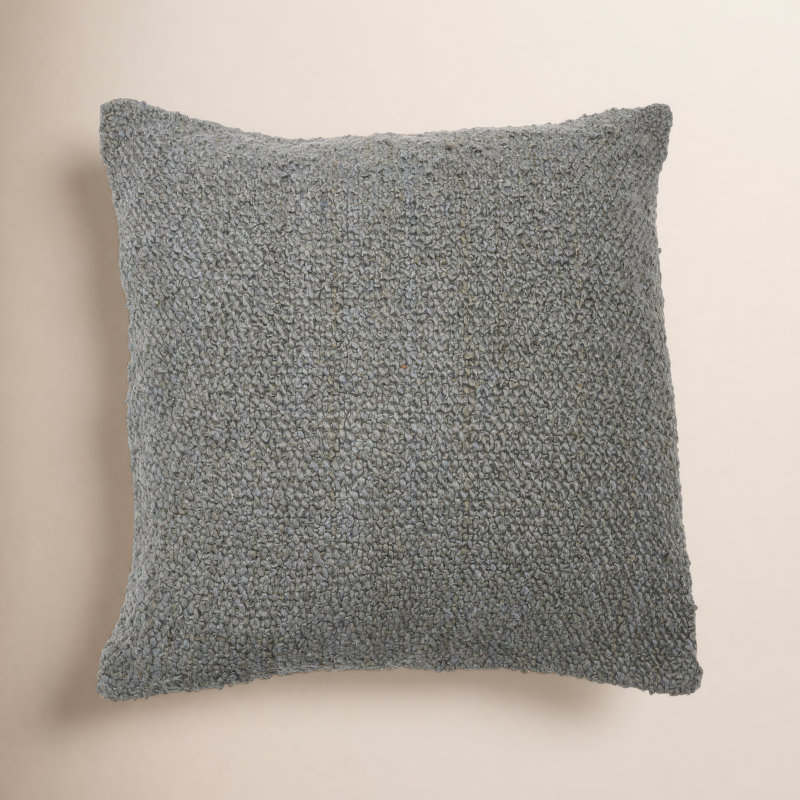 Willem Toca Organic Cotton Throw Square Pillow, Gray, Pillow Cover Only - No Insert