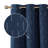 Foil Print Striped Blackout Thermal Insulated Grommet Curtains (Set of 2)-574005257-574005263