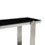 Console miroir argentée et noire pour entrée, double espace de rangement, idéale pour les salons, les corridors et les entrées.-472534822