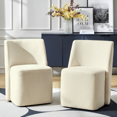 Chaise de salle à manger moderne avec roulettes 23,5 "Leonas (ensemble de 2)