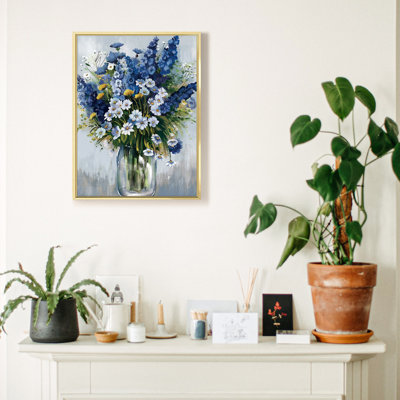 Luxueuse reproduction d'art sur toile encadrée en aluminium pour le salon