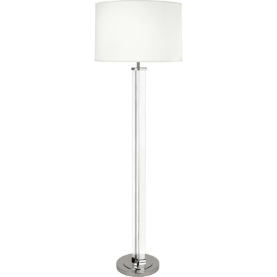 Elegant Srkashlteni Floor Lamp - Clear Glass & Polished Nickel With Opaque Shade | 65.38 Tall | Ideal For Living Room & Bedroom Decor