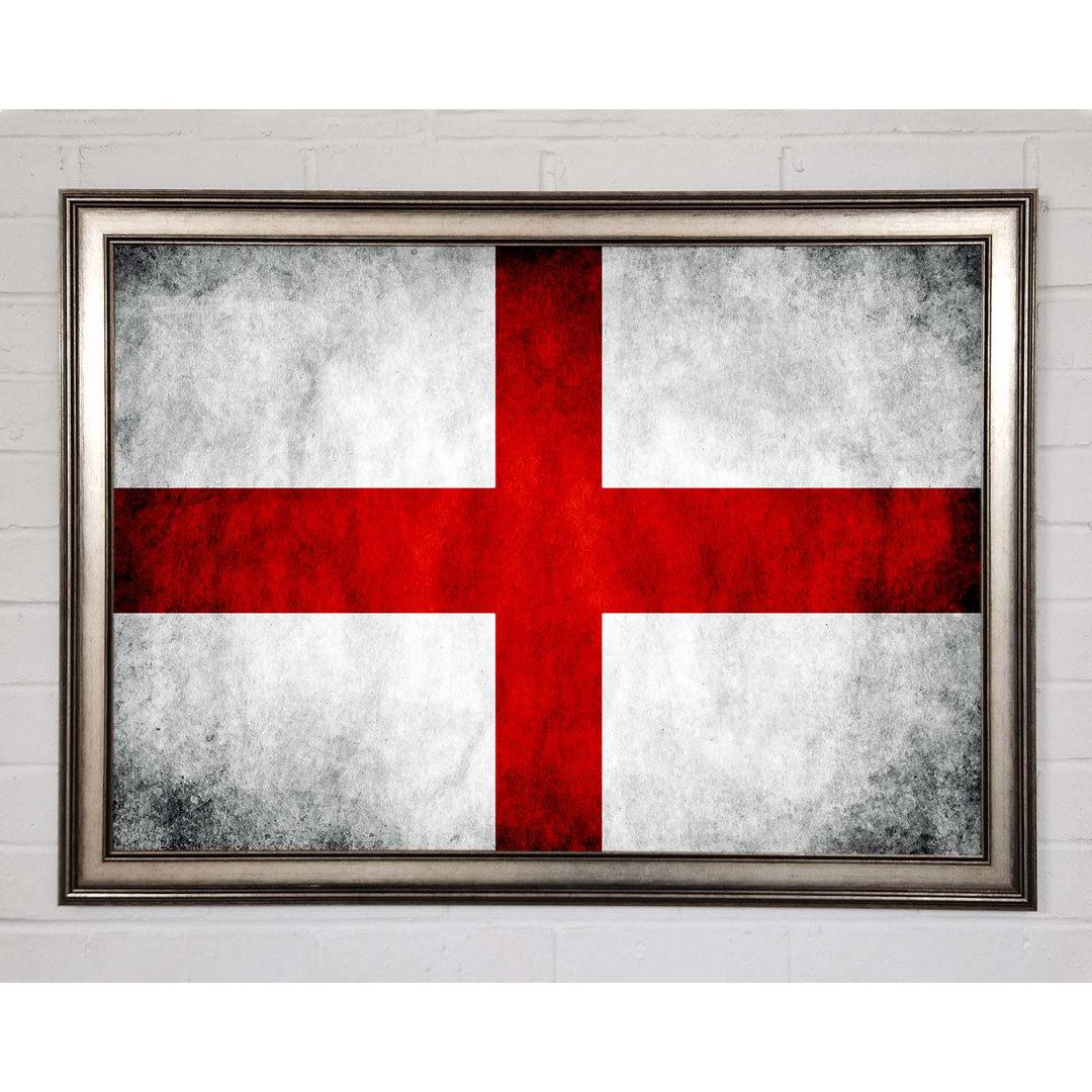 St. George Flagge England Gerahmter Druck