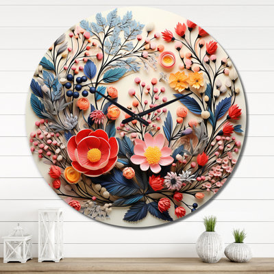 Horloge murale beige et orange