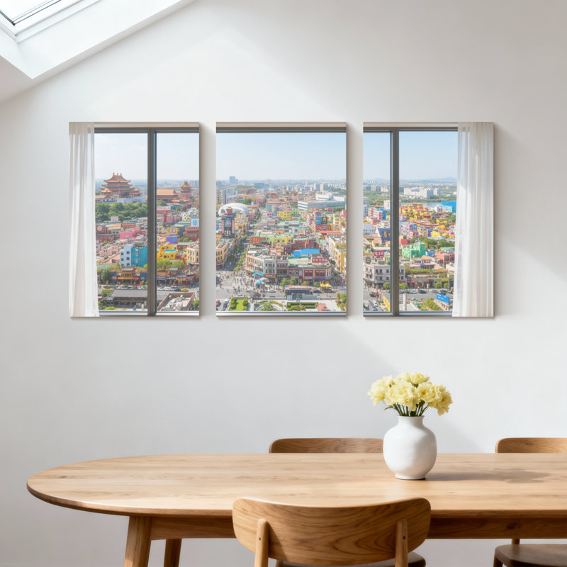 Ensemble de 3 impressions d'art sur toile, "Scenic & Cityscapes", H 30 po x l 60 po