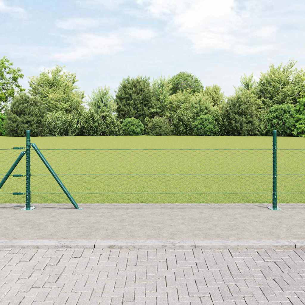 Vidaxl Fence With Posts PVC-Coated Steel