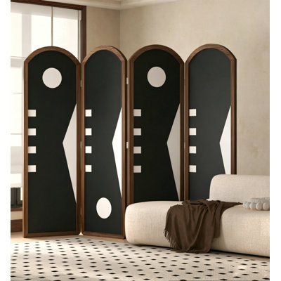 Paravent de chambre en toile de pin style Mid-Century