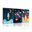 3Pcs Astronaut Wall Art Space Wall Art Toddler Boy Wall Decor Kids Room Wall Decor Boys Room Poster Prints Nursery Canvas Pictures Rocket Astronaut Painting Pictures (16x24in Canvas)