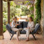 Banc de patio pliable en osier gris avec coussin