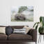 Art mural de paysage floral abstrait rétro patiné-129024631