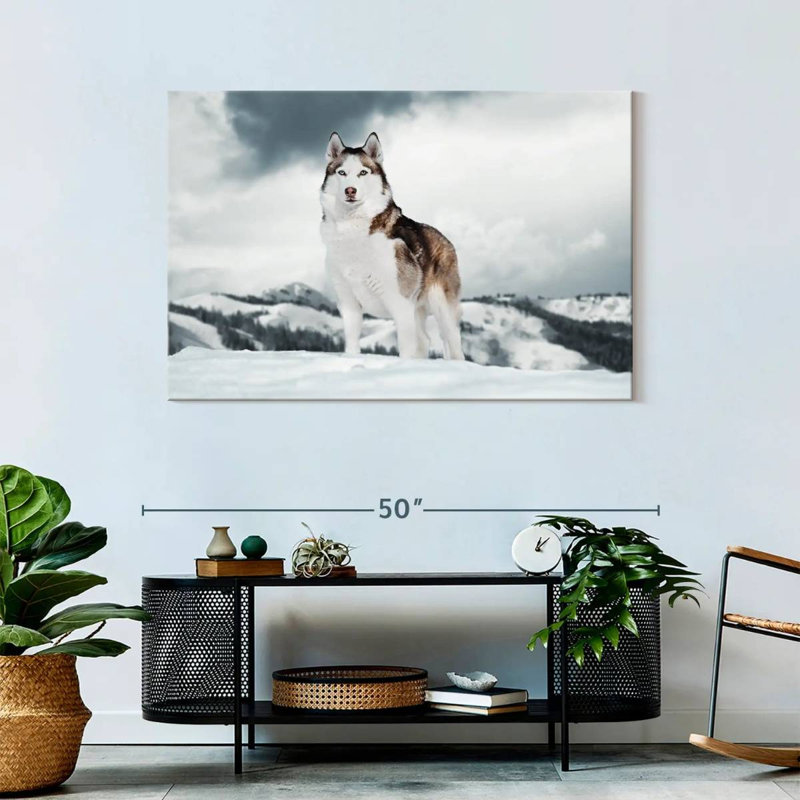 Majestic Siberian Husky, 30" H x 45" W