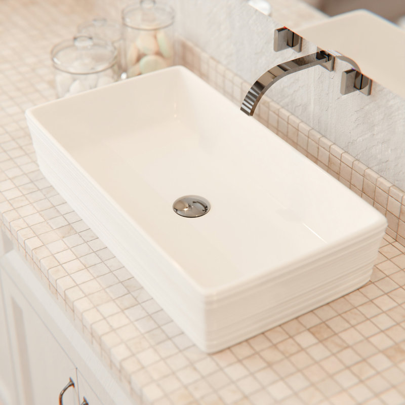 Lavabo de salle de bain vasque rectangulaire blanc