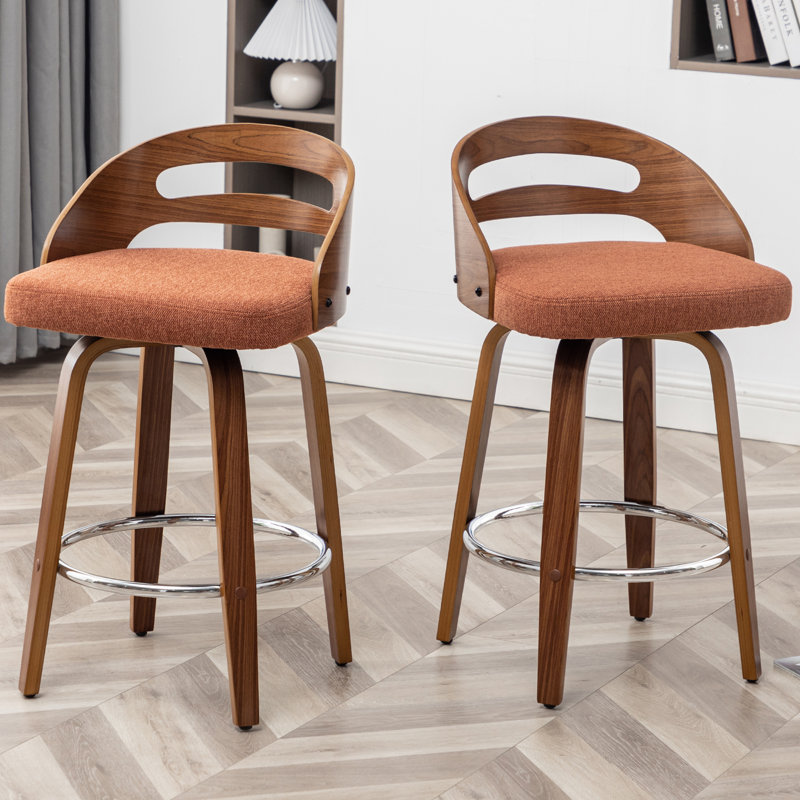 Mahtab Swivel Bar Stool, Counter Stool (66cm Seat Height), Orange
