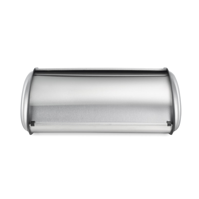 Black Steel Roll-Top Bread Box with Venting Holes