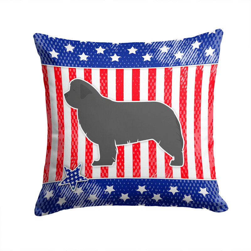 Coussin décoratif intérieur/extérieur carré bleu/gris patriotique, H 14 po x l 14 po x P 3 po