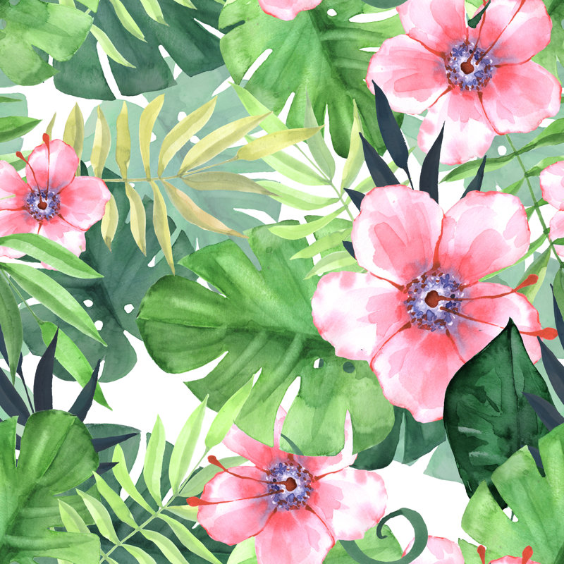 Aashi Seamless Tropical Pattern by OGri - Wrapped Canvas Print, 30cm H x 30cm W x 3.8cm D