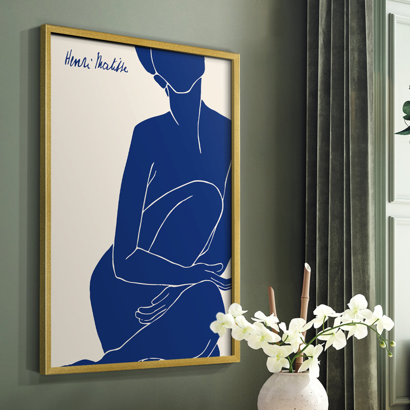 Matisse DI, reproduction encadrée - bois massif, H 28 po x l 22 po, Or
