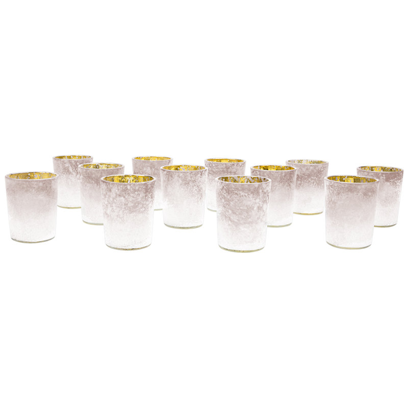 Frosted Glass Tabletop Votive Holder, 2.60" H x 2" W x 2" D, Mauve
