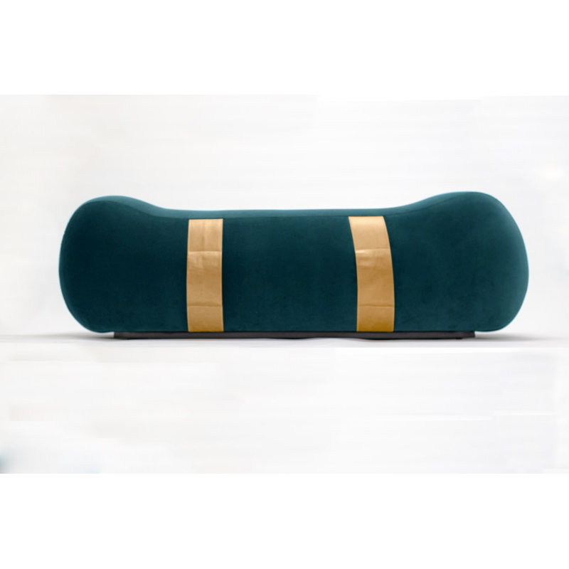 Milo Velvet Upholstered Bench, Ming/Umber