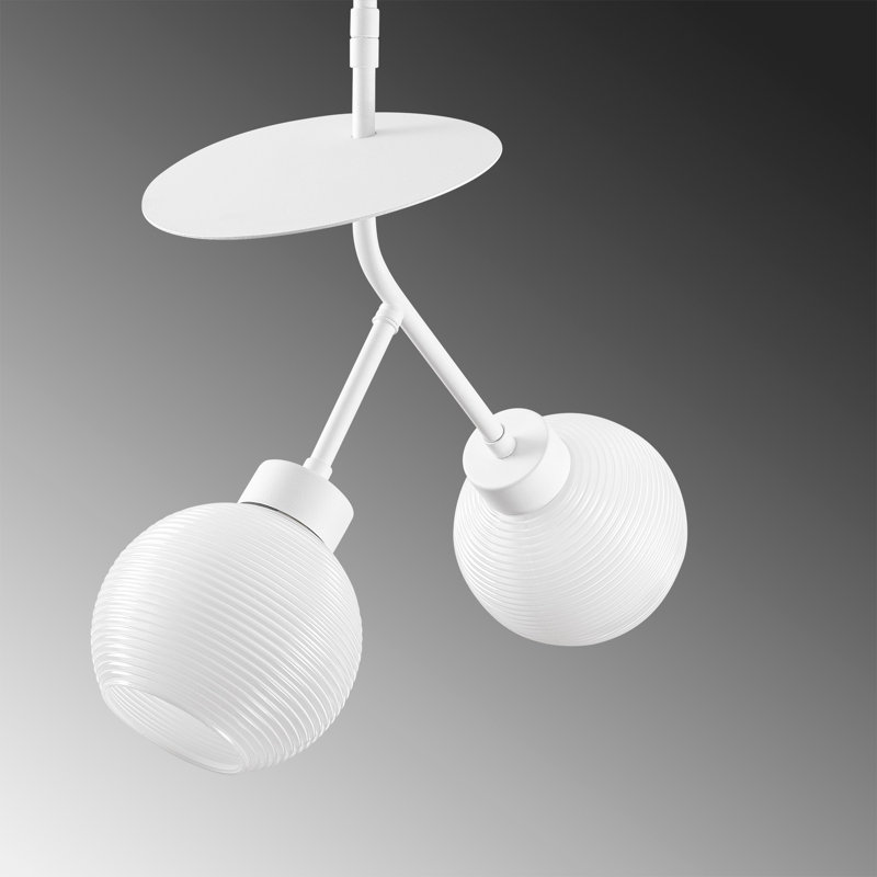 Lustre unique à 2 lumières Ohlone, Blanc