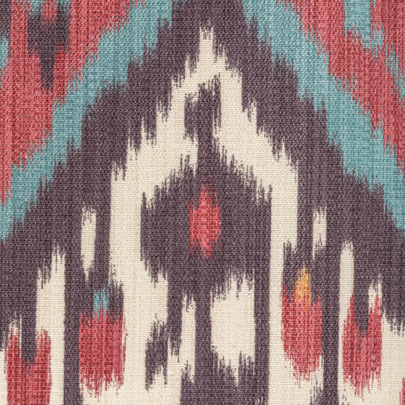 Manoir Bonnieux Linen Blend Fabric, Berry/Aqua