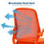 Chaise orange avec accoudoirs rabattables, chaise de bureau en filet respirant avec support lombaire, chaise d'ordinateur pivotante réglable-484902494