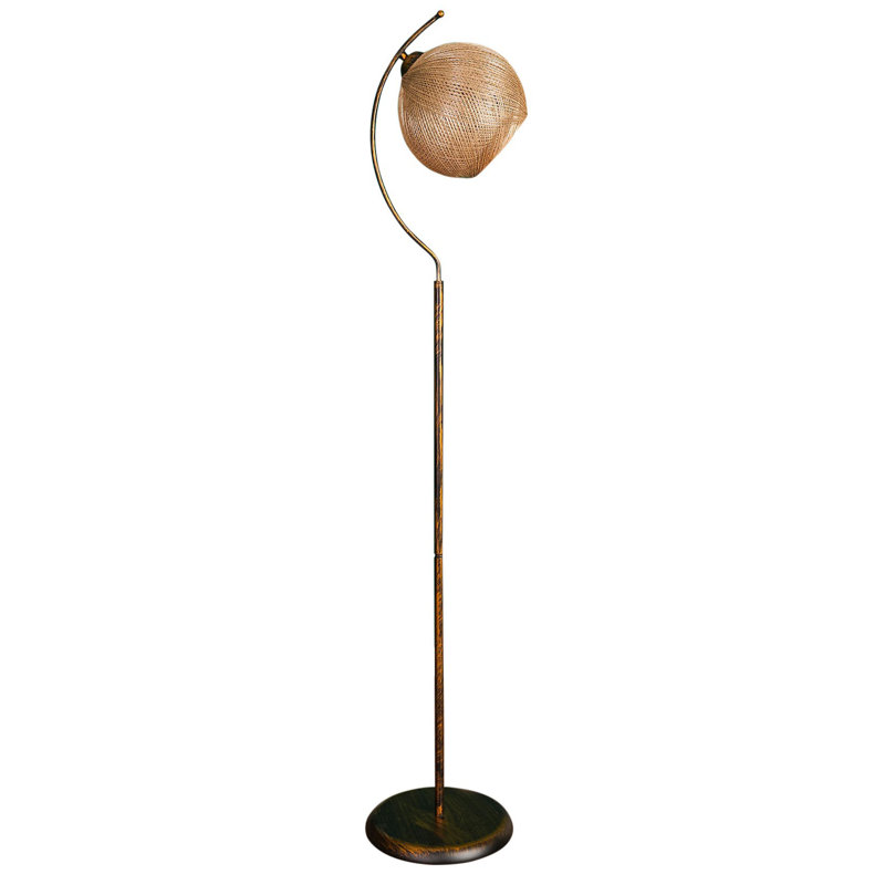 Baz 64.96'' Bronzed Arched Floor Lamp, Golden