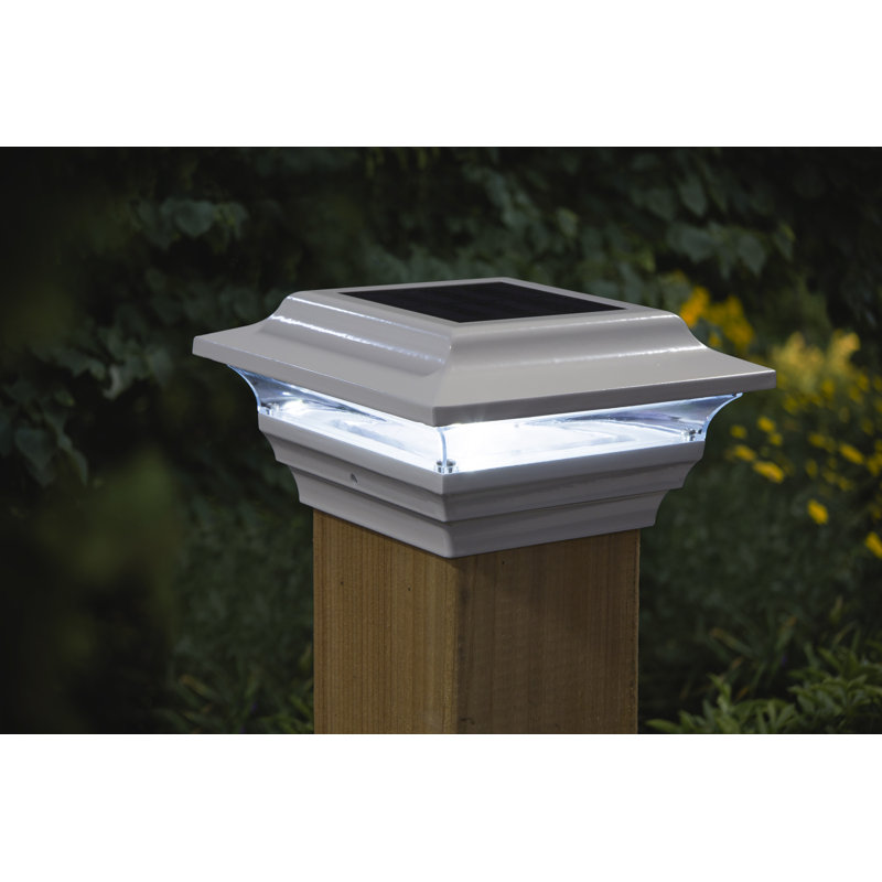 Black Aluminum LED Solar Post Cap Light for 5" x 5" Posts