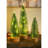 White Tipped Snow Covered LED Bottlebrush Trees, 3 Trees