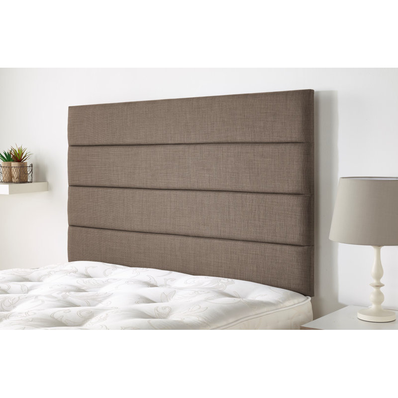 Parinaaz Upholstered Twill Panel Headboard, Double (4'6"), Mink