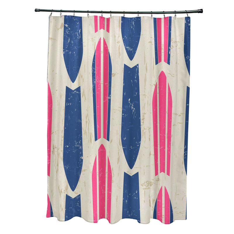 Rideau de douche simple en polyester Almeida Dean, Rose