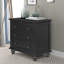 Table de chevet 28 po avec plateau coulissant, armoire de chevet tendance à 3 tiroirs, table d'appoint minimaliste avec pieds en caoutchouc et poignée en métal pour canapé de chambre à coucher