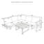 Ensemble de canapé modulaire d'extérieur en bois d'acacia 4 pièces, conception à lattes, coussins moelleux résistants à l'eau, pour jardin, balcon