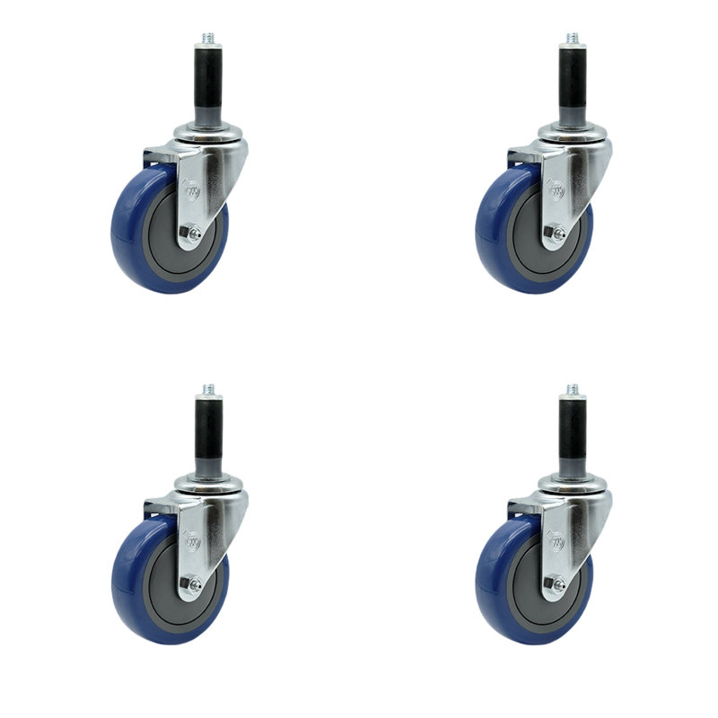 Polyurethane Expanding Caster, Blue
