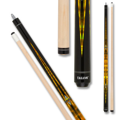 Talon TL32 Yellow Stained Tiger Maple Pool Cue 19oz with Black Points