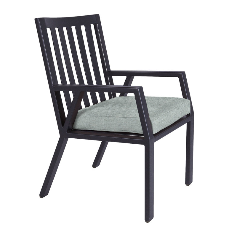 Aris Outdoor Dining Armchair, Graphite, Flagship Stone Sunbrella®
