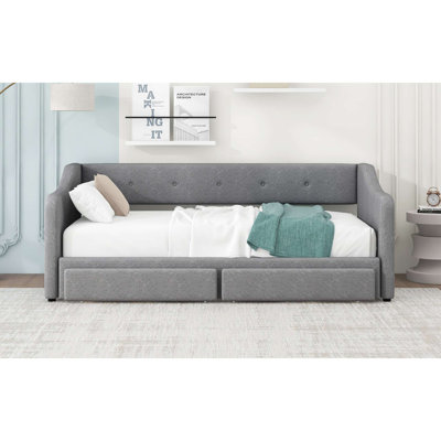 XL To Upholstered Daybed With Two Drawers