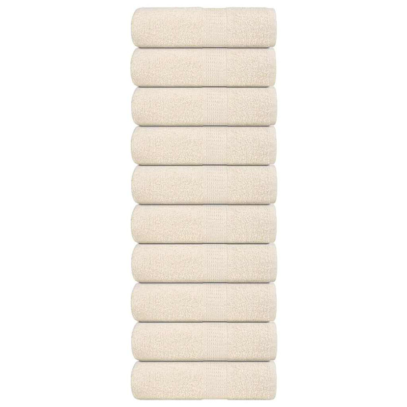 Sawiki 100% Cotton Bath Towels, Cream, Hand Towel - 10 Pack