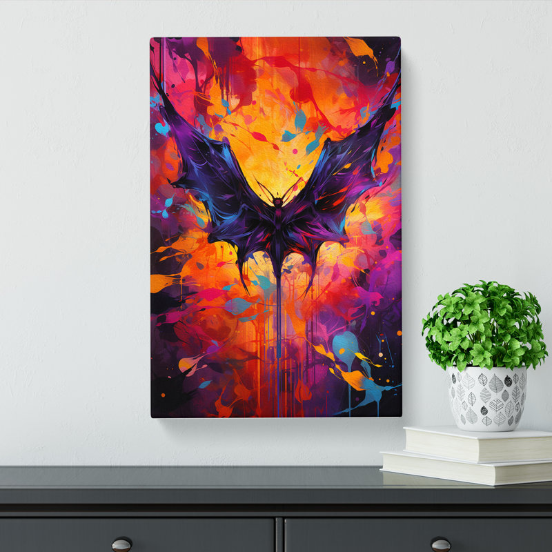 Bat Abstract - Wrapped Canvas