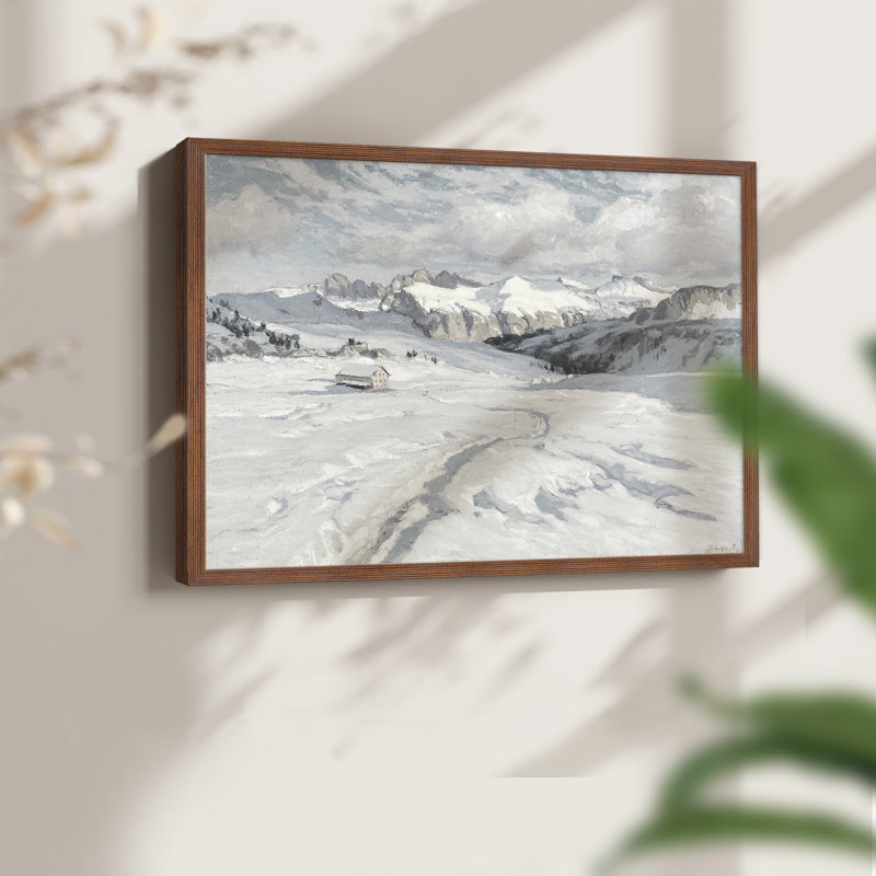 Paysages rétro - CCVII - impression encadrée - réaménageable, H 16 po x l 20 po, Noyer