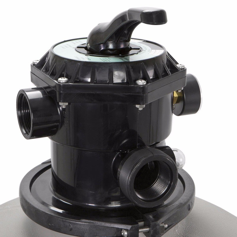 Système de filtre à sable XtremepowerUS avec valve multi-ports 7 voies pour piscine et eau, H 45 po x l 24 po x P 24 po