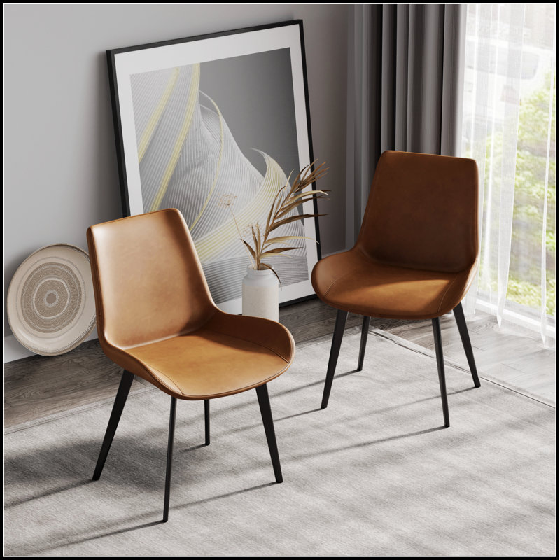 Chaise de salle à manger Modern, Brun, 2