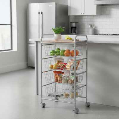 Nancee 44cm W Steel Kitchen Trolley