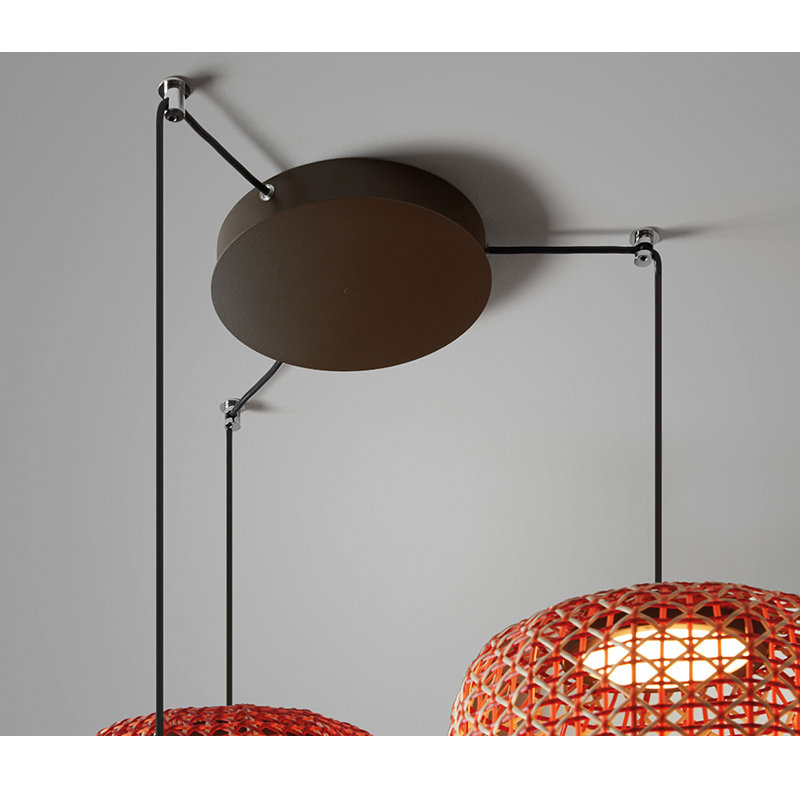 Nans 3 - Light LED Chandelier, Red