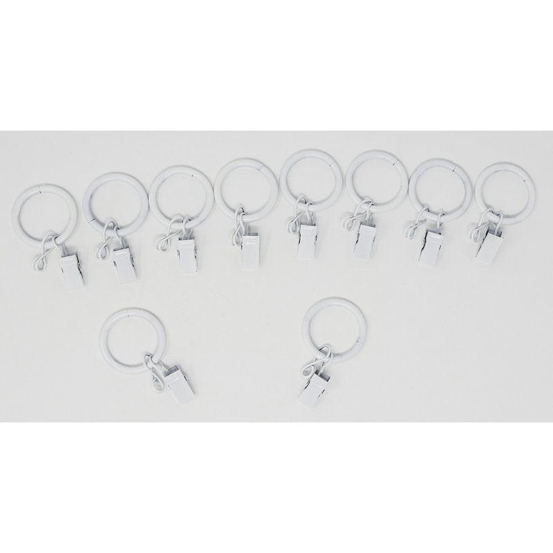 Mccann Metal Curtain Ring, Fit up to 3/4" Rod, Blanc lustré