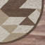 Tapis rond beige / brun en laine touffeté à la main-853861668