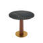 Table de salle à manger contemporaine en pierre frittée 33,5 "pour 2 personnes avec un pied piédestal rond en bois et une base dorée pour les petits espaces-575271321-575271320