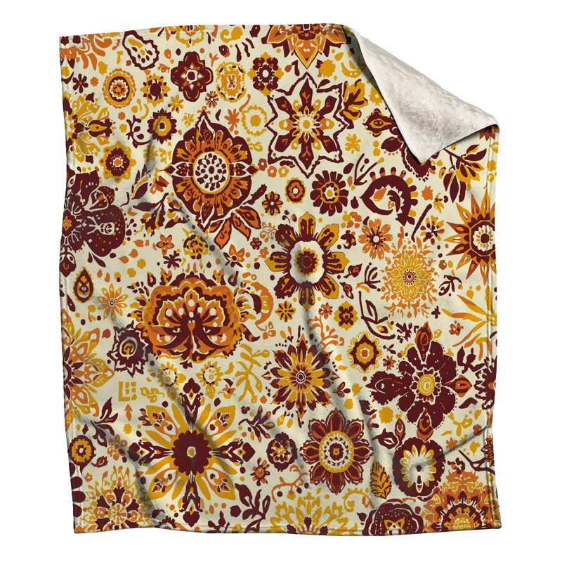 Couvertures florales à motif ornemental, L 50 po x H 60 po