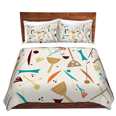 Ensemble de housse de couette crème mid century héros