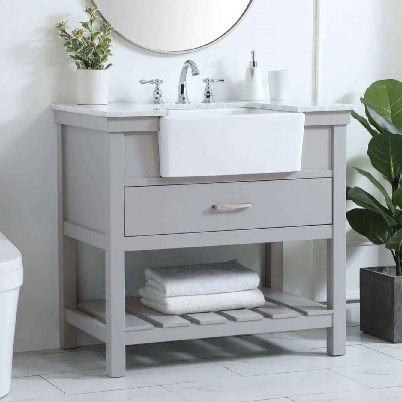 Pelaghia 36'' Single Bathroom Vanity, Gray
